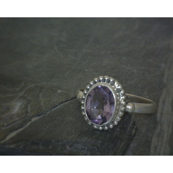 SS BZ Oval Amethyst W/Rope Detail Ring SZ9 Vulcan's Forge LLC Kansas City, MO