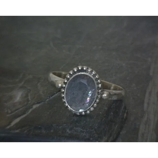 SS BZ Oval Labradorite W/Rope Detail Ring SZ9 Vulcan's Forge LLC KANSAS CITY, MO
