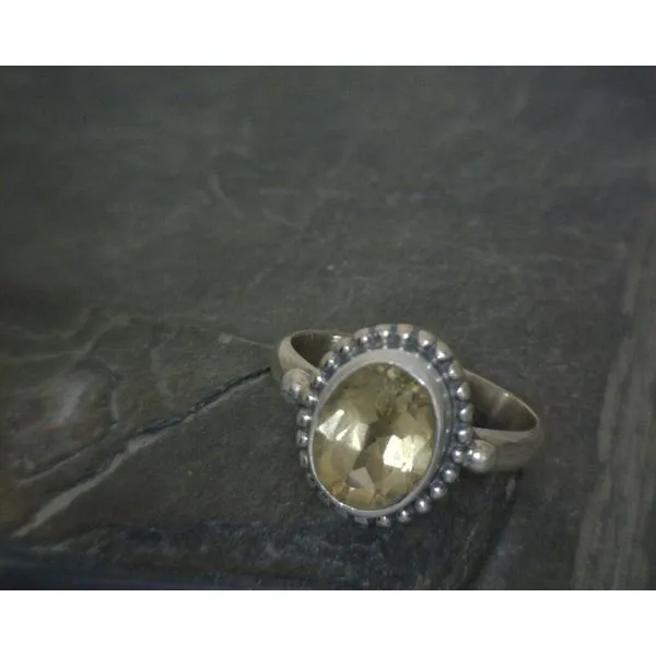 SS BZ Oval Citrine W/Rope Detail Ring SZ5 Vulcan's Forge LLC KANSAS CITY, MO
