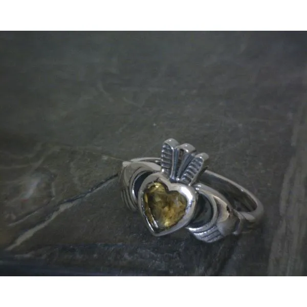 SS BZ Citrine Claddagh Ring  SZ6 Vulcan's Forge LLC Kansas City, MO