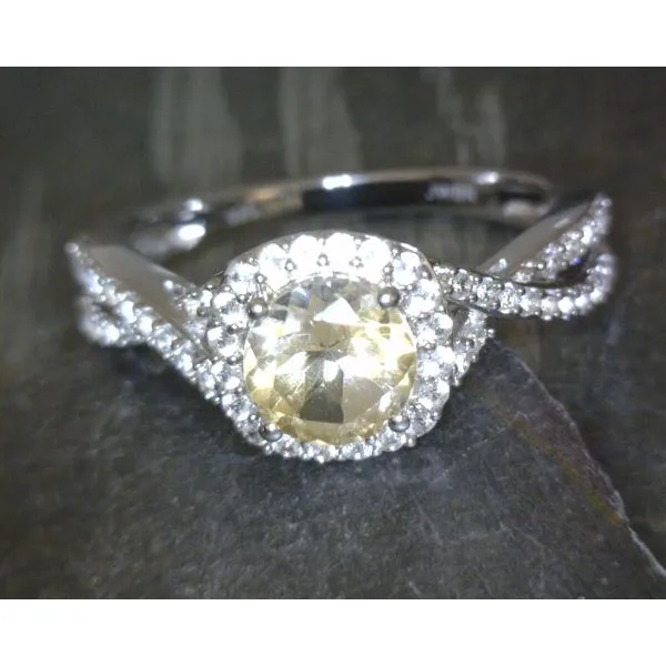 SS Round Citrine W White Sapphire Halo Ring Vulcan's Forge LLC KANSAS CITY, MO