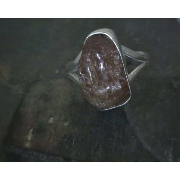 SS BZ Free Form Raw Tourmaline Split Band Ring Vulcan's Forge LLC KANSAS CITY, MO