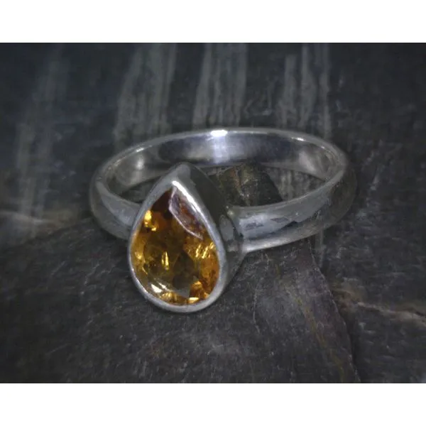 SS Pear Citrine Ring Vulcan's Forge LLC KANSAS CITY, MO