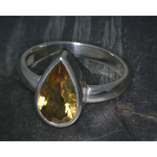SS Pear Citrine Ring Vulcan's Forge LLC KANSAS CITY, MO