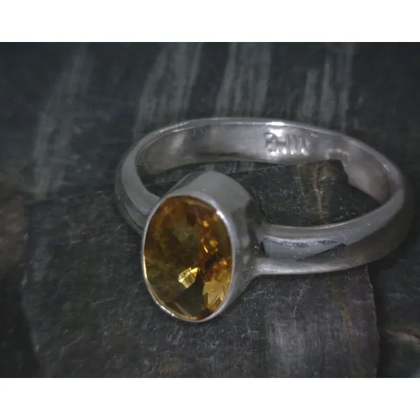 SS Bz Oval Checkerboard Citrine Ring Vulcan's Forge LLC KANSAS CITY, MO