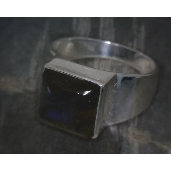 SS Bz Cab Square Labradorite Ring Vulcan's Forge LLC KANSAS CITY, MO