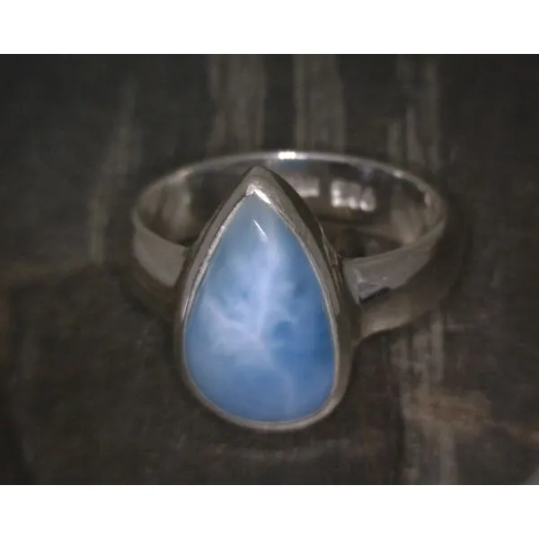 SS Bz Cab Pear Larimar Ring Vulcan's Forge LLC KANSAS CITY, MO