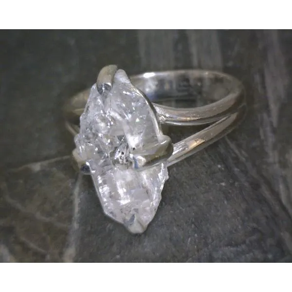 SS Raw Herkimer Diamond Split Bridge Ring Vulcan's Forge LLC KANSAS CITY, MO