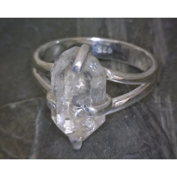 SS Raw Herkimer Diamond Split Bridge Ring Vulcan's Forge LLC KANSAS CITY, MO
