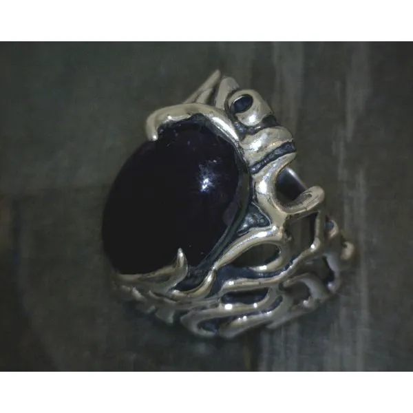 SS Cab Oval Amethyst Free Form Ring Image 2 Vulcan's Forge LLC KANSAS CITY, MO