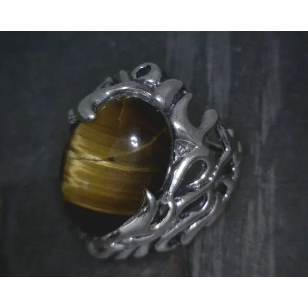 SS Cab Oval Tiger Eye Free Form Ring Vulcan's Forge LLC KANSAS CITY, MO