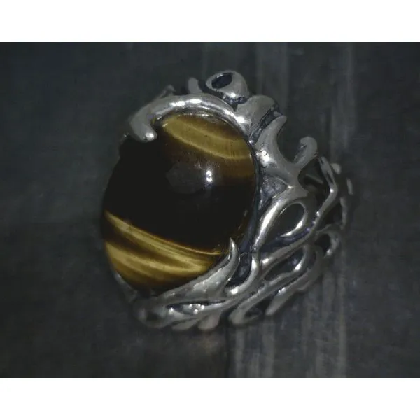 SS Cab Oval Tiger Eye Free Form Ring Vulcan's Forge LLC KANSAS CITY, MO