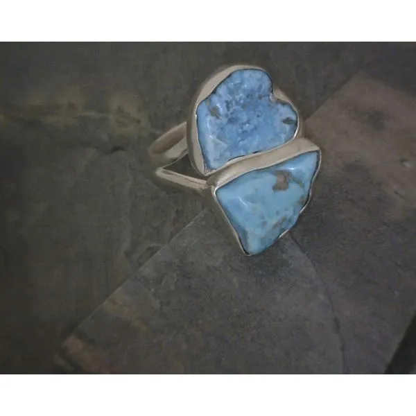 SS BZ 2  Freeform Rough Turquoise Stacked Vulcan's Forge LLC KANSAS CITY, MO