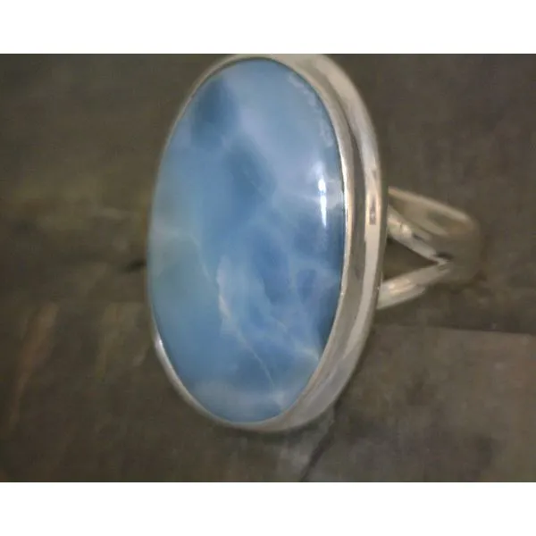 SS BZ Cab Oval Larimar Ring Vulcan's Forge LLC KANSAS CITY, MO