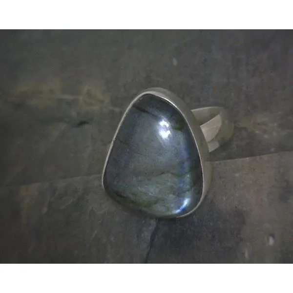 SS BZ Cab Freeform Labradorite Ring Vulcan's Forge LLC KANSAS CITY, MO