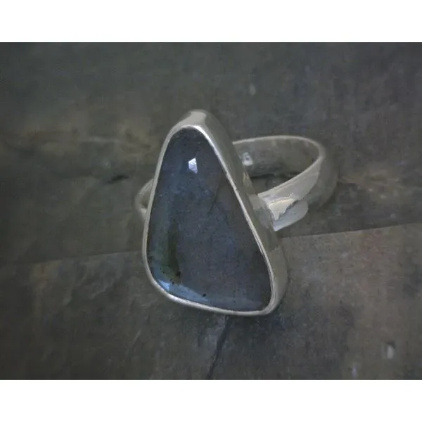 SS BZ Cab Freeform Labradorite Ring Vulcan's Forge LLC KANSAS CITY, MO