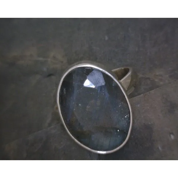 SS BZ Oval Faceted Labradorite Ring Vulcan's Forge LLC KANSAS CITY, MO