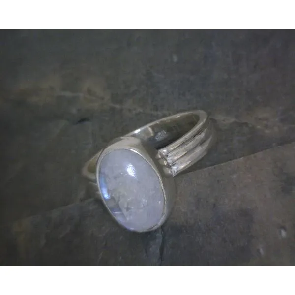 SS BZ Cab Oval Moonstone Ring Vulcan's Forge LLC KANSAS CITY, MO