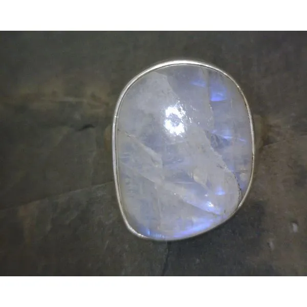 SS BZ Cab Freeform Moonstone Ring Vulcan's Forge LLC KANSAS CITY, MO