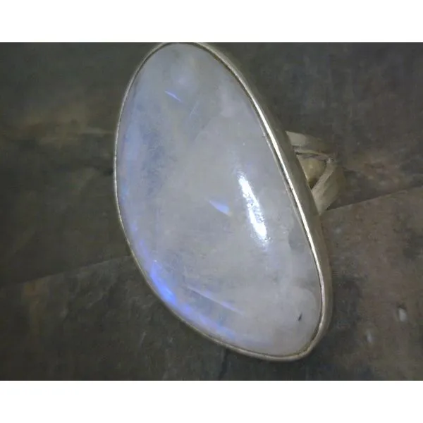 SS BZ Cab Freeform Moonstone Ring Vulcan's Forge LLC KANSAS CITY, MO