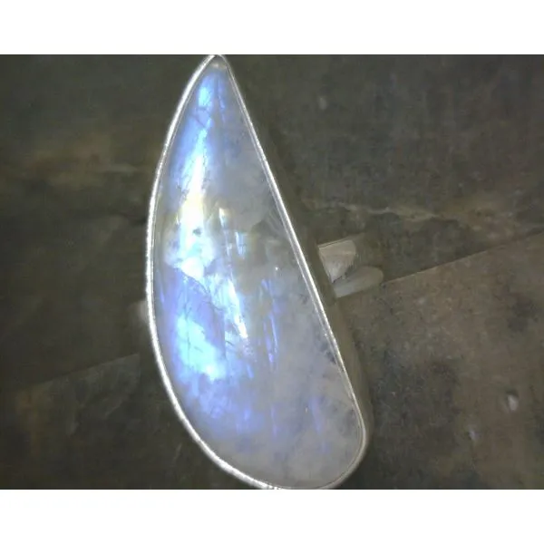 SS BZ Cab Freeform Moonstone Ring Vulcan's Forge LLC KANSAS CITY, MO