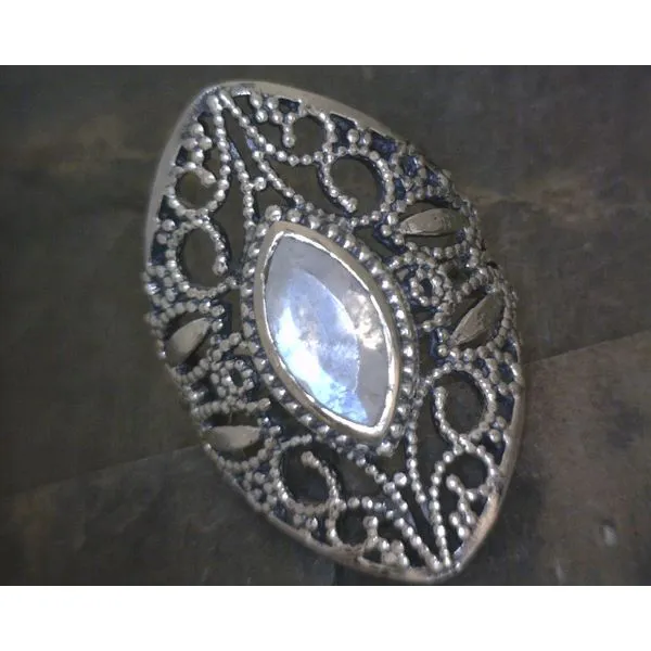 SS Marquis Moonstone W/ Scrollwork BZ RIng Vulcan's Forge LLC KANSAS CITY, MO