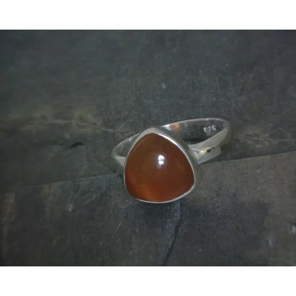 SS BZ Cab Triangle Carnelian Ring Vulcan's Forge LLC KANSAS CITY, MO