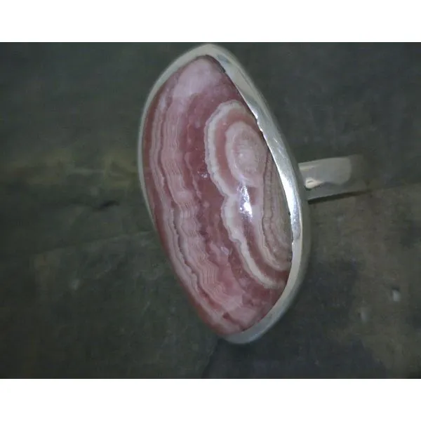 SS BZ Cab Freeform Rhodochrosite Ring Vulcan's Forge LLC KANSAS CITY, MO