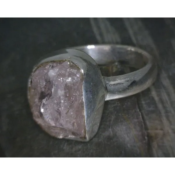 SS Bz Raw Rose Quartz Ring Vulcan's Forge LLC KANSAS CITY, MO