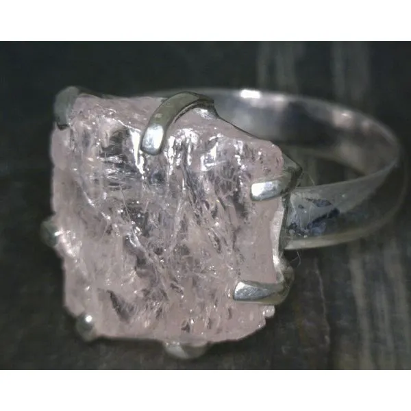 SS Prg Raw Rose Quartz Ring Vulcan's Forge LLC KANSAS CITY, MO