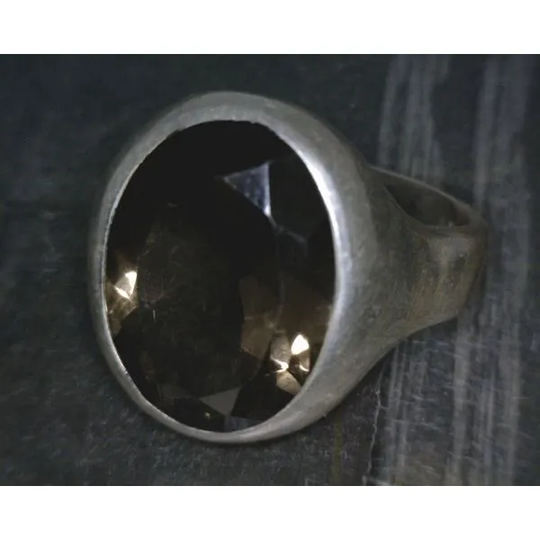SS Bz Oval Smokey Quartz Ring Vulcan's Forge LLC KANSAS CITY, MO