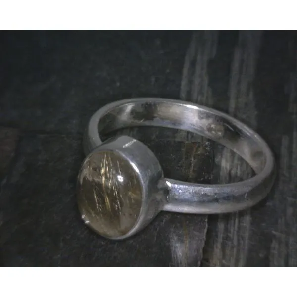 SS Bz Cab Oval  Rutilated Quartz Ring Vulcan's Forge LLC KANSAS CITY, MO