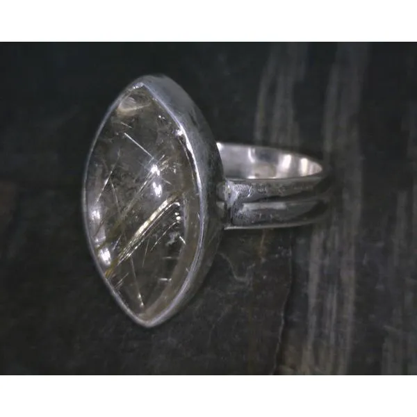 SS Bz Cab Marque  Rutilated Quartz Ring Vulcan's Forge LLC KANSAS CITY, MO