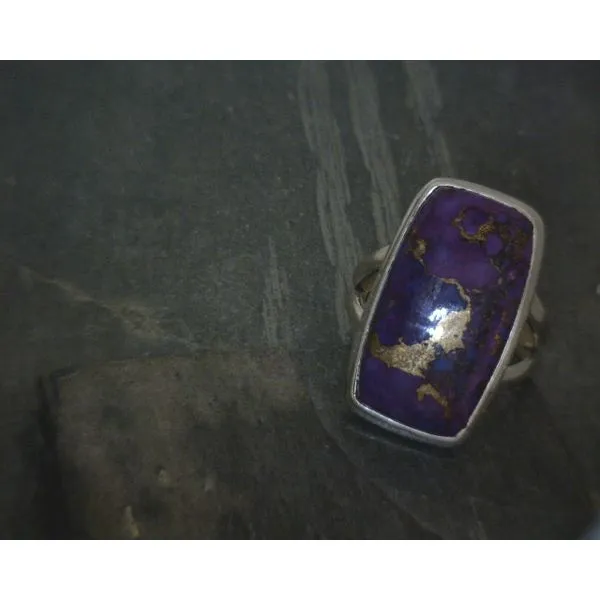 SS BZ Cab Rectangle Enhanced Purple Turquoise Ring Vulcan's Forge LLC KANSAS CITY, MO