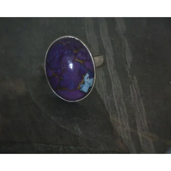 SS BZ Cab Oval Enhanced Turquoise Ring Vulcan's Forge LLC KANSAS CITY, MO