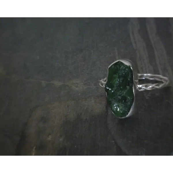 SS BZ Freeform Raw Chrome Diopside Ring Vulcan's Forge LLC KANSAS CITY, MO