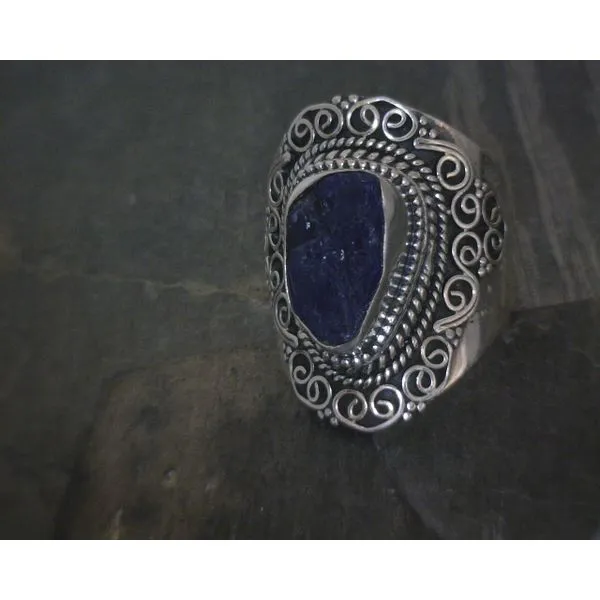 SS Freeform Raw Tanzanite In Ornate Bz Ring Vulcan's Forge LLC KANSAS CITY, MO