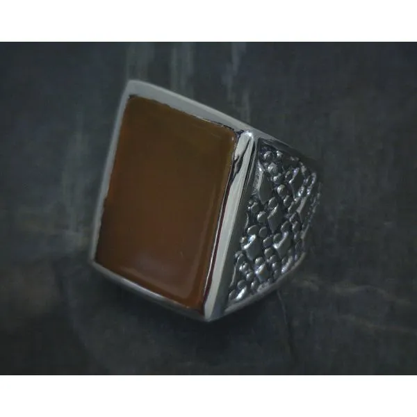 Ss Bz Rectangular Carnelian Band Vulcan's Forge LLC KANSAS CITY, MO