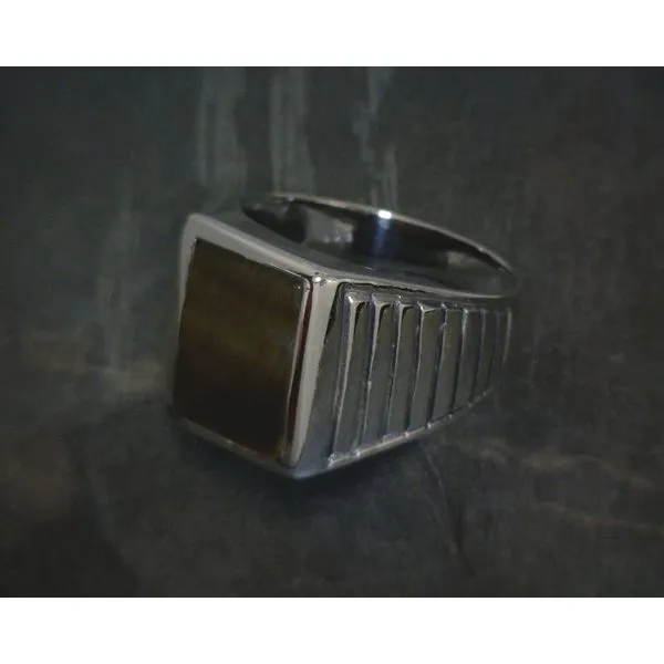 Ss Bz Rectangular Tiger Eye W Line Band Vulcan's Forge LLC KANSAS CITY, MO