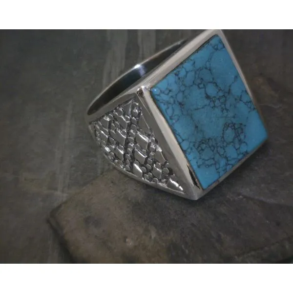 Ss Bz Rectangular Turquoise Band Vulcan's Forge LLC KANSAS CITY, MO
