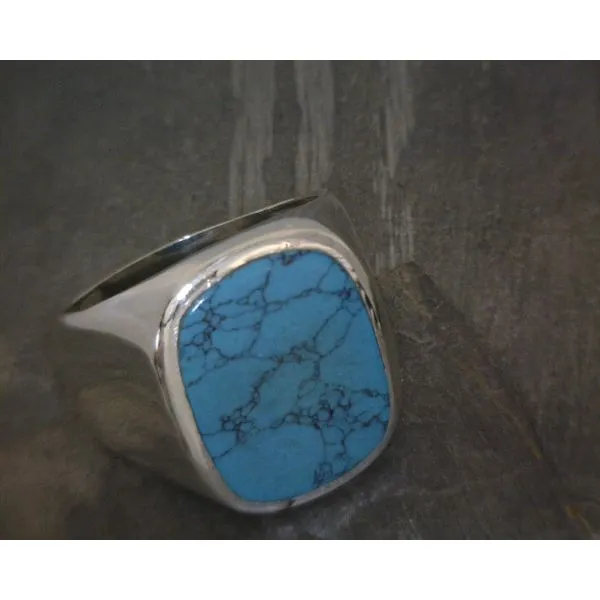 Ss Bz Rectangle Turquoise Band Vulcan's Forge LLC KANSAS CITY, MO