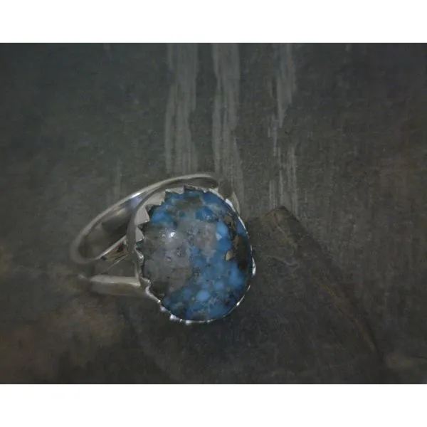 SS Bz Cab Oval Turquoise Split Band Vulcan's Forge LLC KANSAS CITY, MO