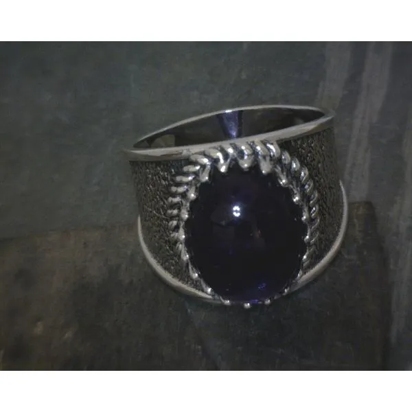 Ss Oval Cab Amethysts W Bead Finish Band Vulcan's Forge LLC KANSAS CITY, MO