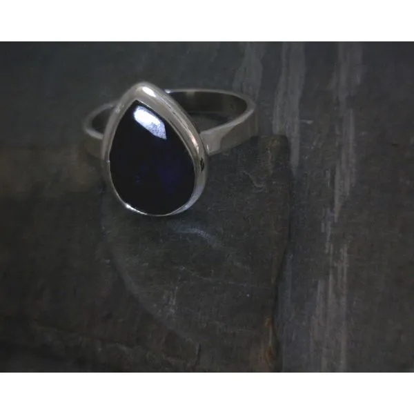 SS Bz Faceted Pear Sapphire Ring Vulcan's Forge LLC KANSAS CITY, MO