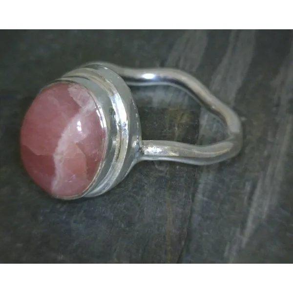 Ss Bz Cab Rhodochrosite W Wavy Band Vulcan's Forge LLC KANSAS CITY, MO