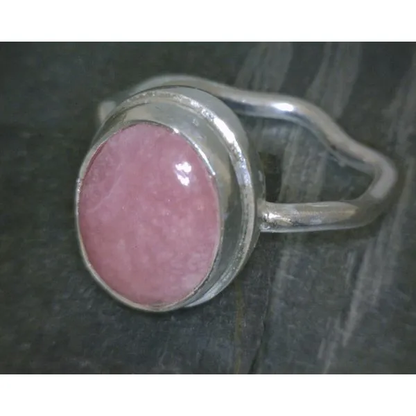 Ss Bz Cab Rhodochrosite W Wavy Band Vulcan's Forge LLC Kansas City, MO