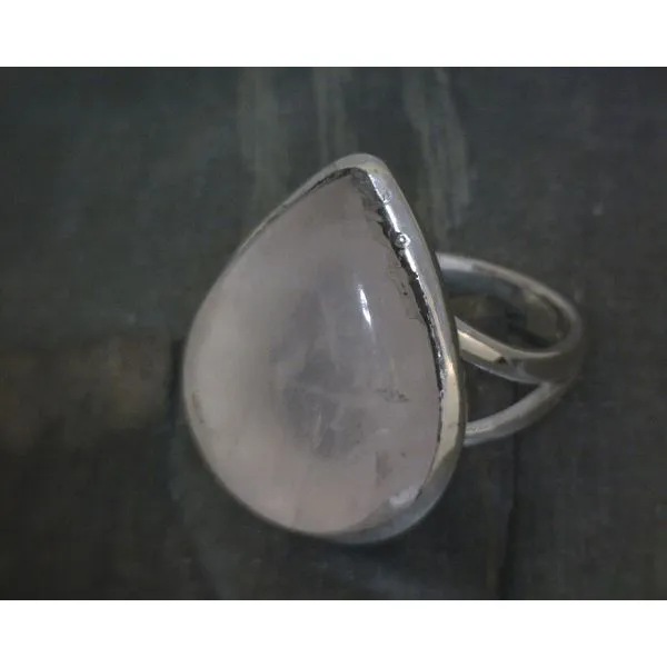 SS Bz Cab Pear Rose Quartz Ring Vulcan's Forge LLC KANSAS CITY, MO