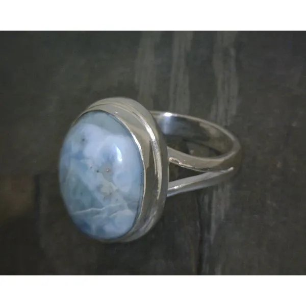 SS Bz Cab Oval Larimar w Split Band Vulcan's Forge LLC KANSAS CITY, MO