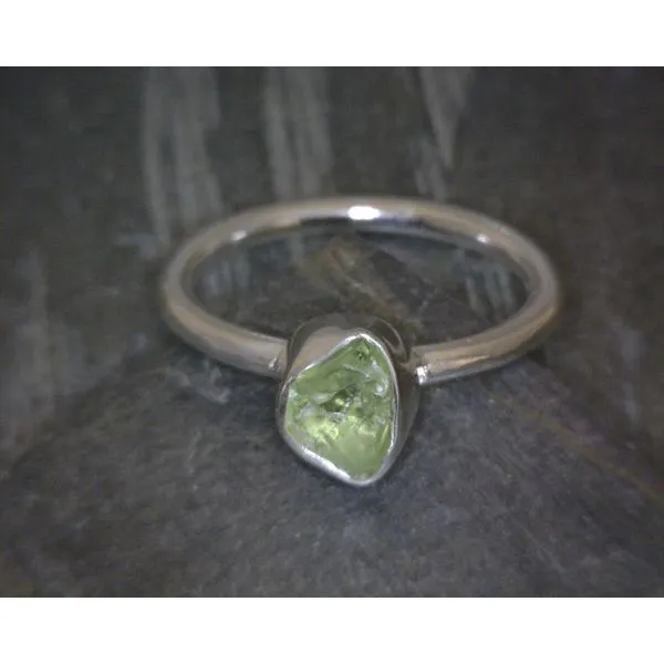 Ss Bz Raw Peridot Ring Vulcan's Forge LLC KANSAS CITY, MO
