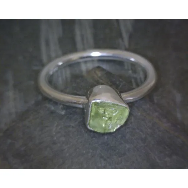 Ss Bz Raw Peridot Ring Vulcan's Forge LLC KANSAS CITY, MO